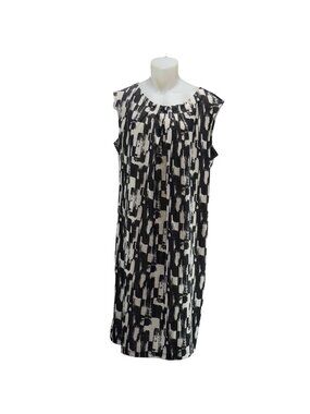 JONATHAN MARTIN Women's Black & White Abstract Polyester Stretch Plus Size 20